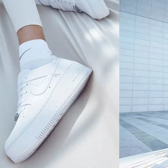 Nike Air Shoes - NIKE AIR FORCE 1 LOW SAGE Women's White Sneaker Shoe 8 Athleisure AR5339-100